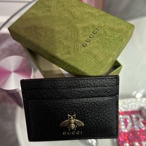 Gucci Black and Gold Card Holder